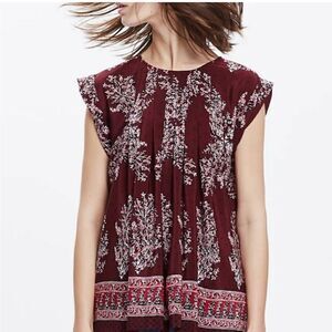 MADEWELL Silk Garden Top in Lassi Flower Size XXS